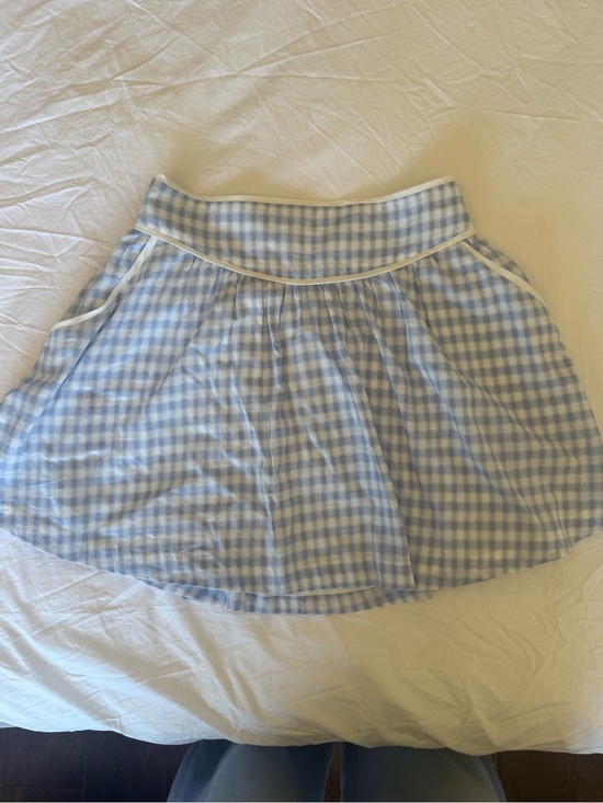 Reformation Dresses & Skirts - Reformation Light Blue Gingham Circle Skirt